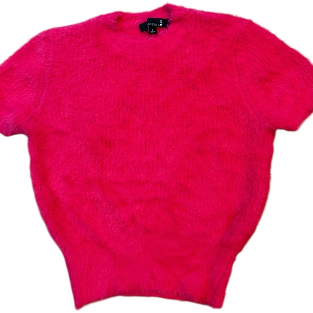 Broadway 38 Sweater Tee Fuzzy Pink Fuschia Size Small